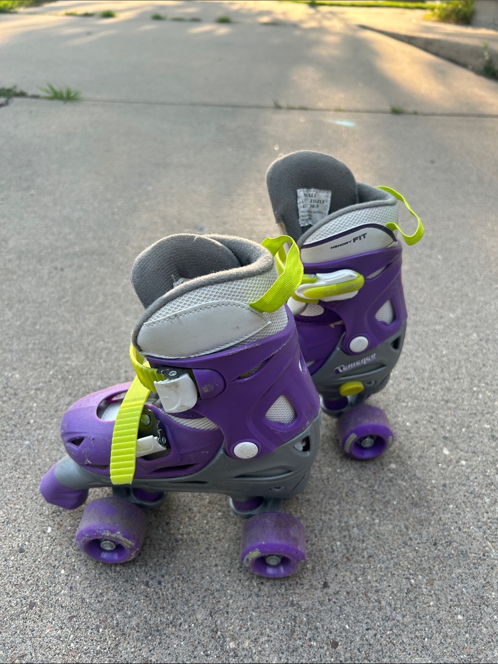 Kids Purple and Lime Adjustable Roller Skates by Chicago Skates